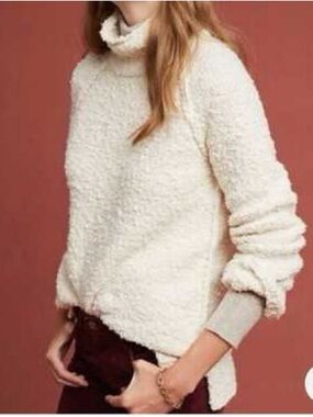 Anthropologie Juliette White Turtleneck